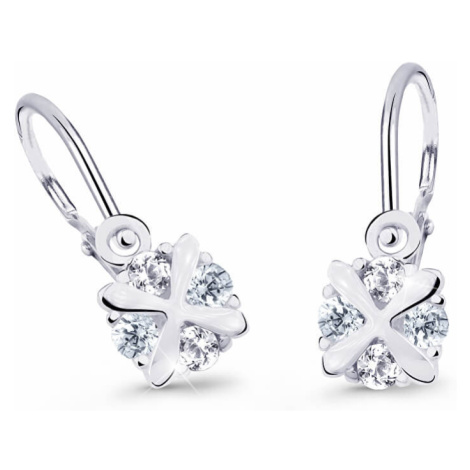 Cutie Jewellery Nežné detské náušnice z bieleho zlata C2753-10-X-2 biela