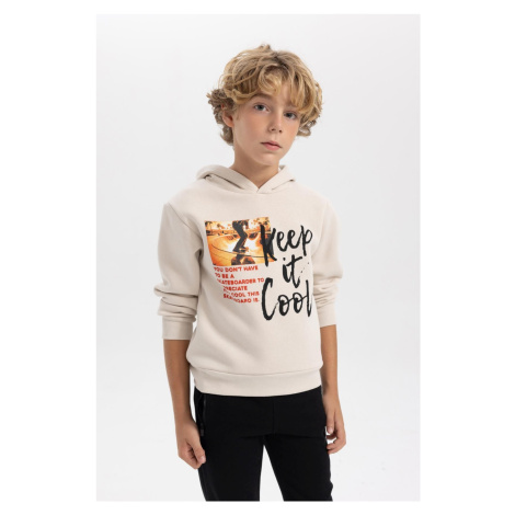 DEFACTO Boy's Thick Hooded Sweatshirt