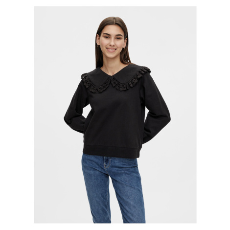 Women's Black Sweatshirt with Collar Pieces Eiren - Women