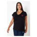 Trendyol Curve Black 100% Cotton T-shirt