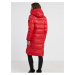 Červený dámsky zimný prešívaný oversized kabát SAM 73