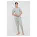 Pyžamové nohavice Calvin Klein Underwear pánske, šedá farba, jednofarebná