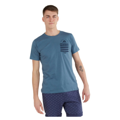 Pánske tričko s krátkym rukávom FUNDANGO Jaggy Pocket T-shirt-460-turkis