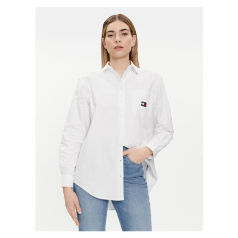 Tommy Jeans Košeľa Badge DW0DW17807 Biela Relaxed Fit Tommy Hilfiger