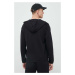 Tréningová mikina Calvin Klein Performance Essentials čierna farba, s kapucňou, melanžová