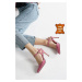 Mio Gusto Lucia Women's Genuine Suede Pink Color Heeled Shoes.