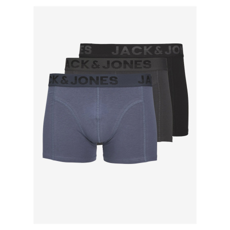 Set of three men's boxer shorts in black, grey and blue Jack & Jones - Men
