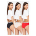 Trendyol Multicolored 3-Pack Cotton Slogan Elastic Detailed Hipster Knitted Panties