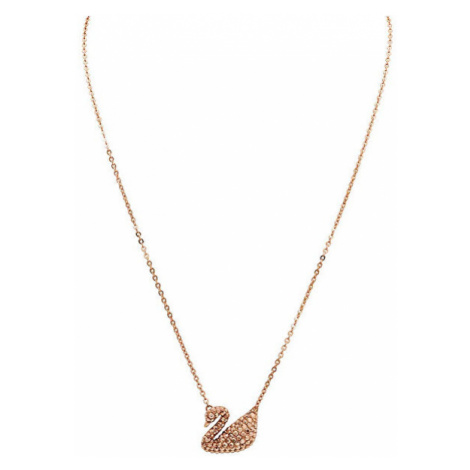 Swarovski Luxusné pozlátený náhrdelník s labuťou SWAN