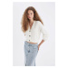 DEFACTO Oversize Wide Pattern V Neck Basic Plain Buttoned Knitwear Cardigan