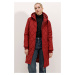 Bigdart 5138 Quilted Long Puffer Jacket - Claret Red