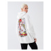 LC Waikiki Printed Long Sleeve Oversize Women's Hoodie