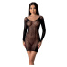 Passion BS101 black - Bodystocking Farba: Čierna