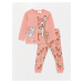 LC Waikiki Crew Neck Long Sleeve Bambi Printed Baby Girl Pajama Set