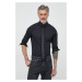 Košeľa Calvin Klein pánska,čierna farba,slim,s klasickým golierom,K10K109891