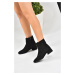 Fox Shoes Black Suede Women's Boots