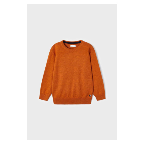Detský bavlnený sveter Mayoral oranžová farba, tenký