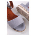 Svetlomodré kožené sandále 1-28251