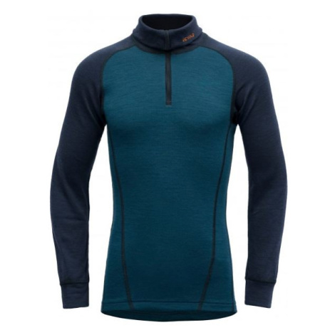 Devold tričko Duo Active Merino Zip Neck Jr blue