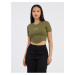 Kaki dámsky crop top ONLY Lola