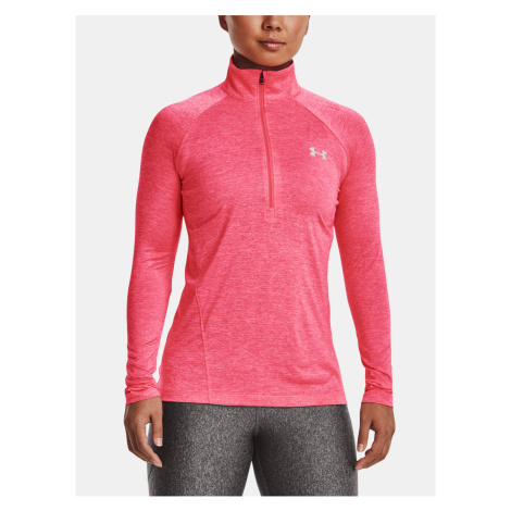 Ružové športové tričko Under Armour Tech 1/2 Zip - Twist