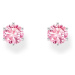 Thomas Sabo H2301-051-9 Silver Ear Studs with pink Brilliant-cut Stone 6,0 mm