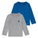 lupilu® Chlapčenské tričko s dlhým rukávom, 2 kusy (sivá/modrá)