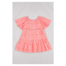 Dievčenské bavlnené šaty zippy ružová farba, maxi, áčkový strih