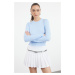 Trendyol Blue Basic Premium Yarn Crew Neck Knitwear Sweater