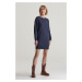 ŠATY GANT REL SHIELD C-NECK SWEAT DRESS EVENING BLUE