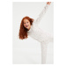 Trendyol White Printed Girls Knitted Pajamas Set