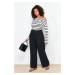 Trendyol Curve Black High Waist Wide Leg Wide Leg Woven Fabric Trousers