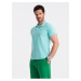 Mentolové pánske basic polo tričko Ombre Clothing