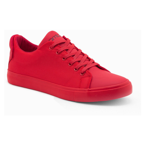 Ombre BASIC men's shoes sneakers in combined materials - red