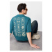 Trendyol Emerald Green Oversize/Wide Cut 100% Tarot Printed T-Shirt