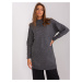 Dark gray long oversize turtleneck sweater