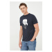 Bavlnené tričko Karl Lagerfeld tmavomodrá farba,s potlačou,500251.755071