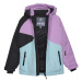 Dievčenská lyžiarska bunda COLOR KIDS Ski Jacket - Colorblock, aqua esque