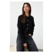 Trendyol Black Crop Soft Texture Buttoned Knitted Cardigan