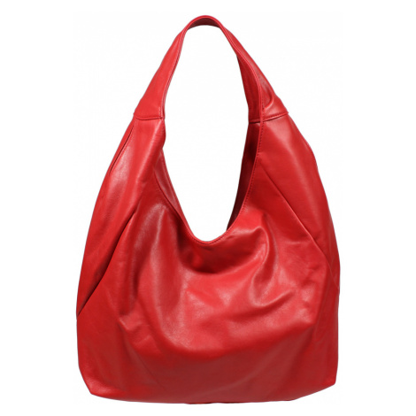 Červená kožená kabelka cez rameno