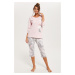 Dámske pyžamo Italian Fashion Dracena - trojštvrťový Ružová
