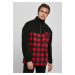 Polar Fleece Track Patterned Jacket Black/Red Plaid