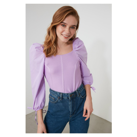 Trendyol Lila Balloon Sleeve Knitwear Sweater
