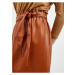 Hnedá dámska koženková sukňa so zaväzovaním ZOOT.lab Ryoko