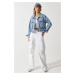 Happiness İstanbul Women's Medium Blue Wide Pocket Denim Jacket