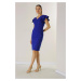 By Saygı Front Back V Neck Flounce Sleeves Lined Crepe Dress