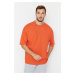 Trendyol Orange Basic 100% Cotton Crew Neck Oversize/Wide-Fit Short Sleeve T-Shirt