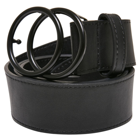 Coloured belt with ring buckle, black Urban Classics