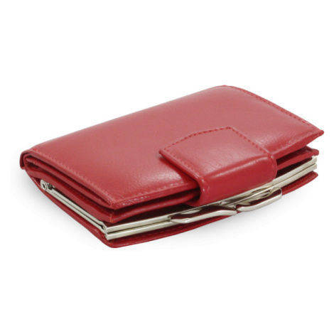 Červená dámská kožená rámová peněženka se zápinkou 511-4357-31 Arwel