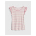 Ružové dievčenské tričko pruhované s volánikom GAP